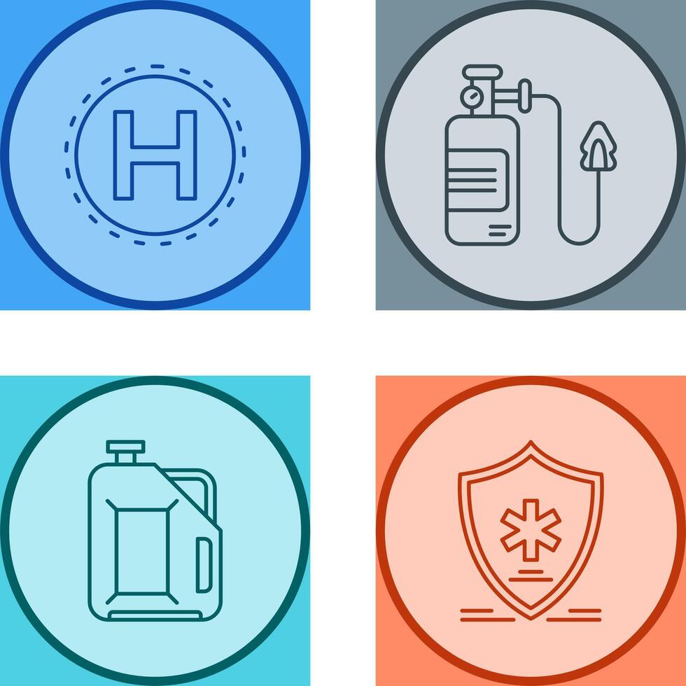 Helipad and Oxygen Icon vector