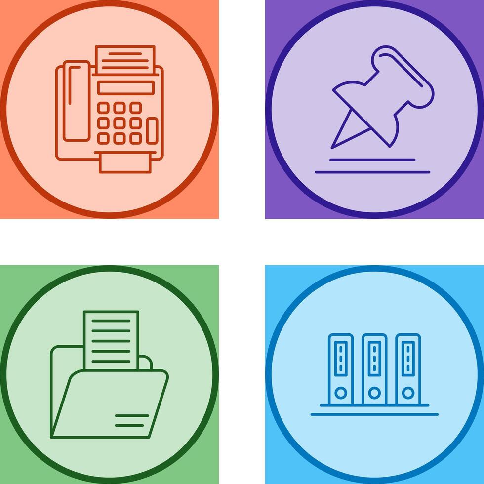 Fax Machine and Pin Icon vector