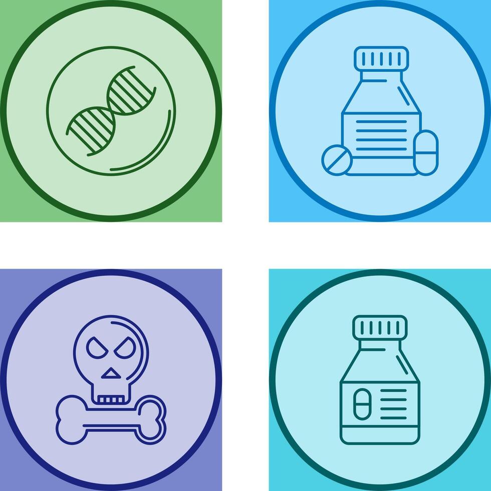 Dna and Tablets Icon vector