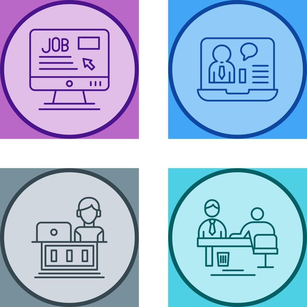 Online Job and Online Job Interview Icon vector