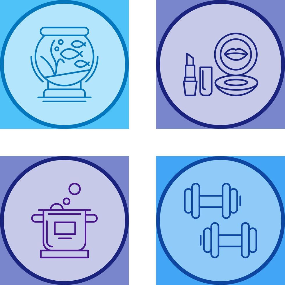 Fishbowl and Makeup Icon vector
