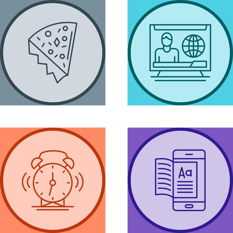 Pizza Slice and T News Icon vector
