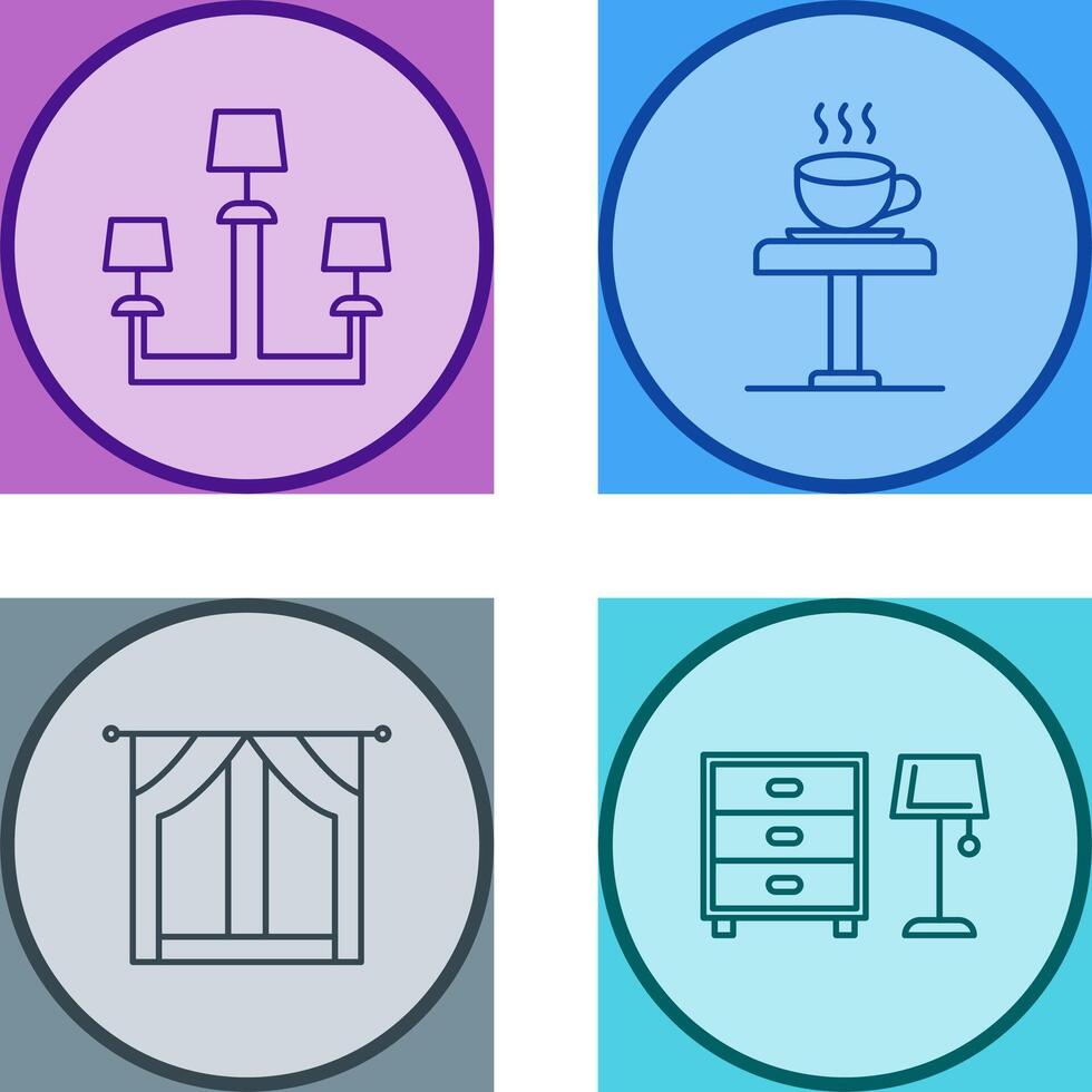 Lamp and Coffee Table Icon vector