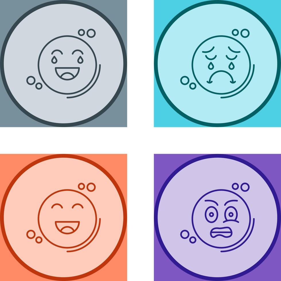 Loughing and Unhappy Icon vector