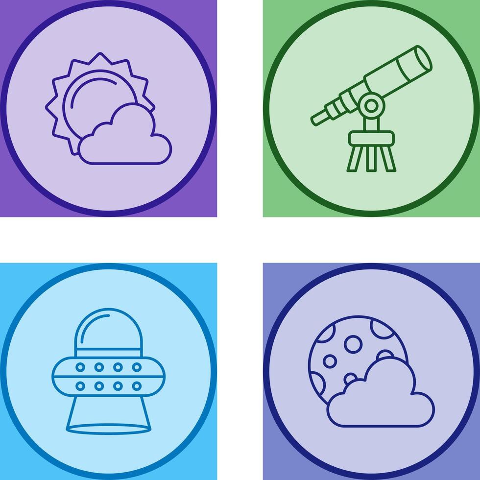 sun and telescope Icon vector