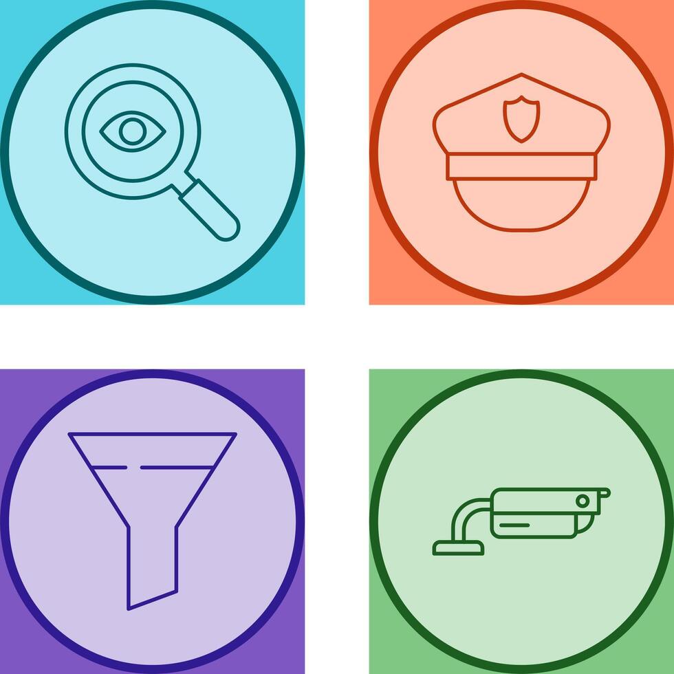 Detective and Police Hat Icon vector