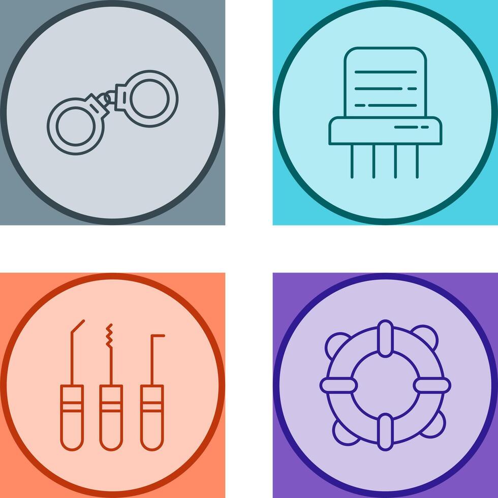 Handcuffs and Paper Shredder Icon vector