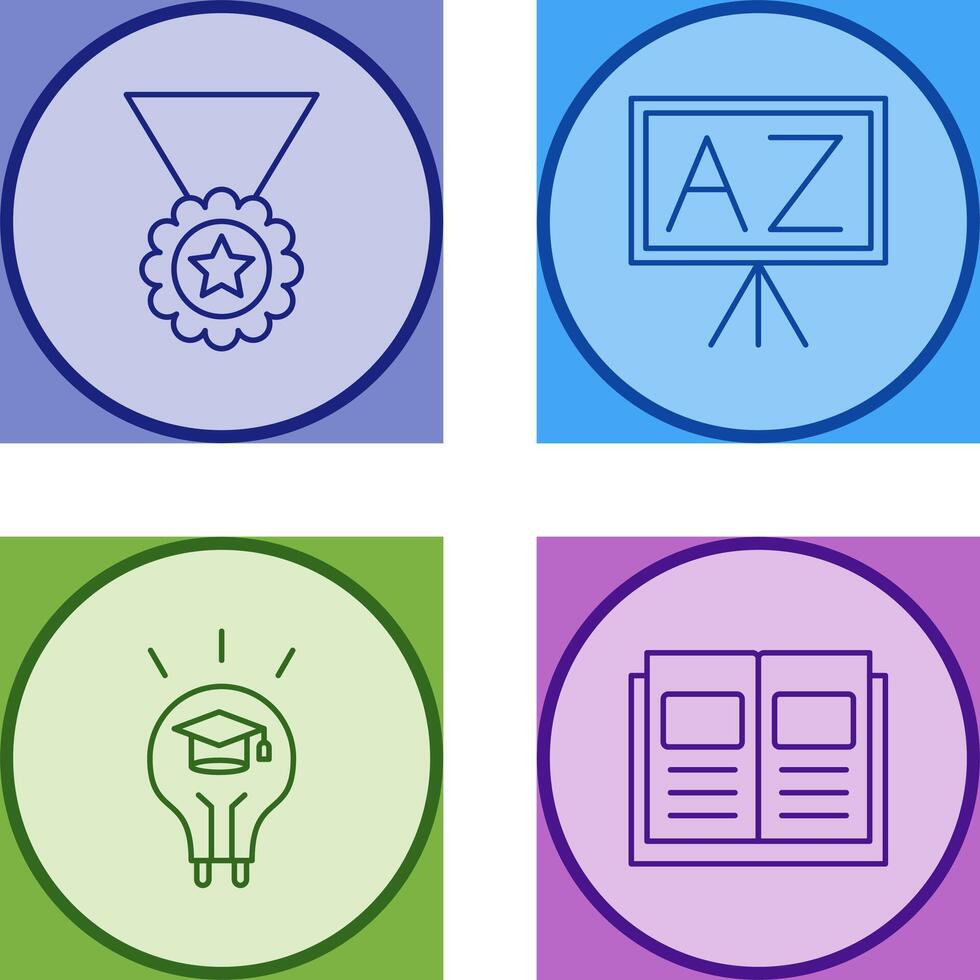 Medal and From A To Z Icon vector
