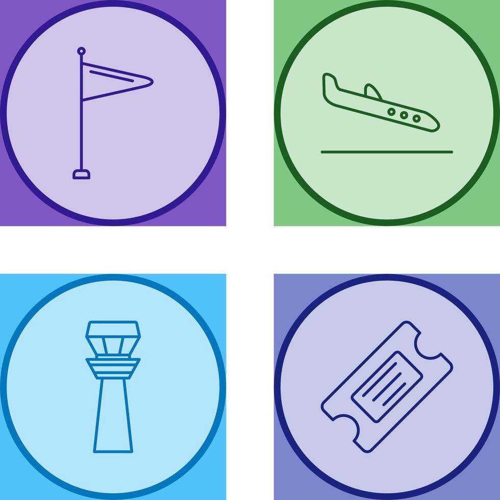 Wind Sign and Arrival Icon vector