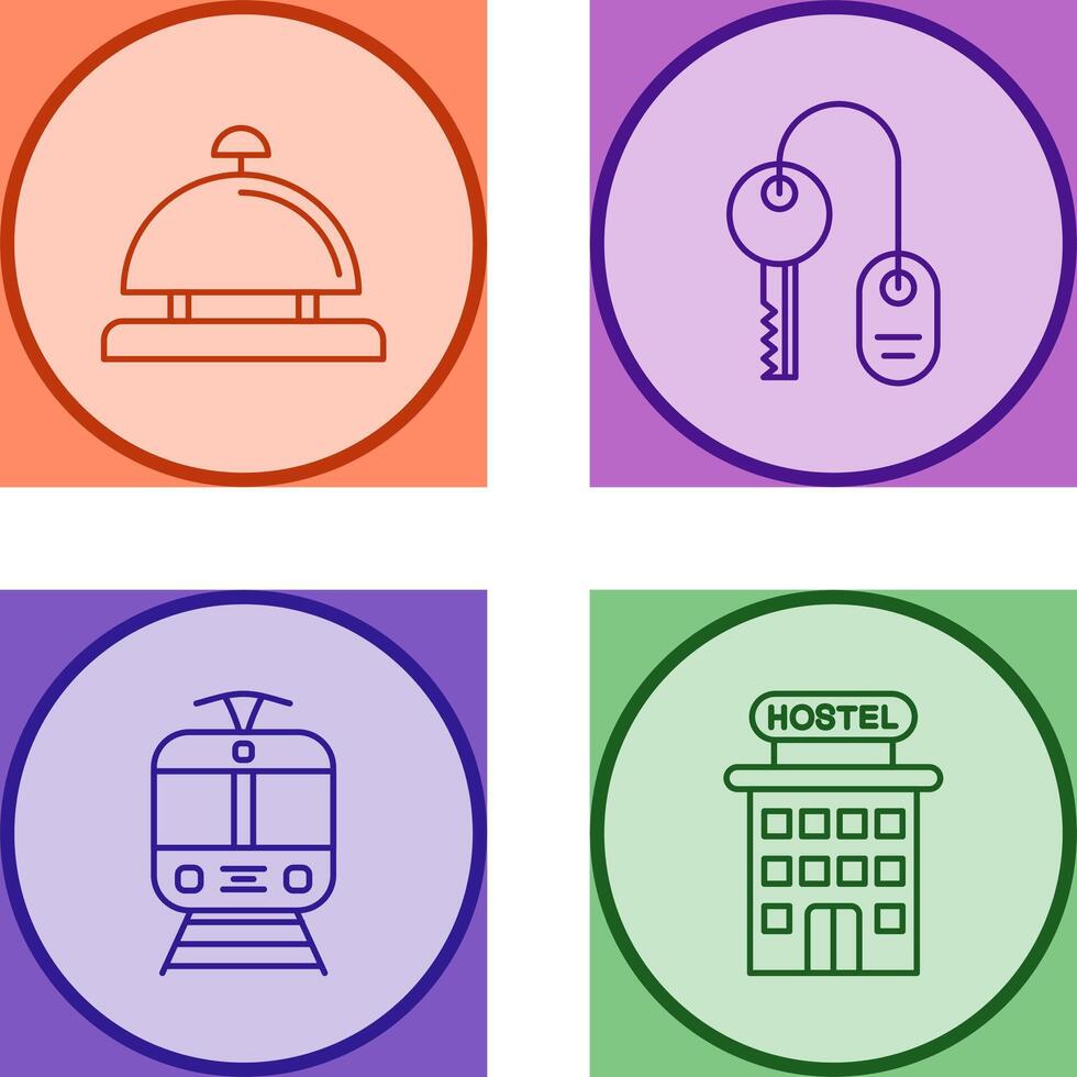 Room key and Desk Bell Icon vector