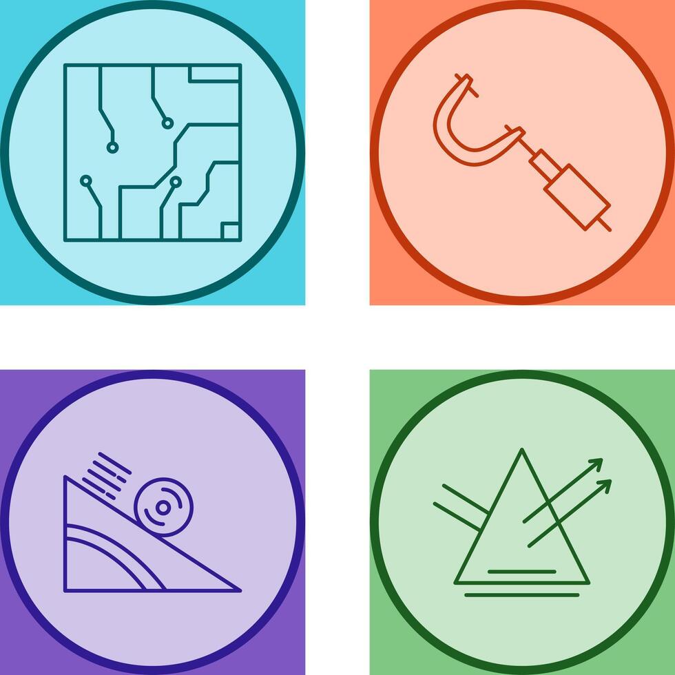 Electrical circuit and Micrometer Icon vector