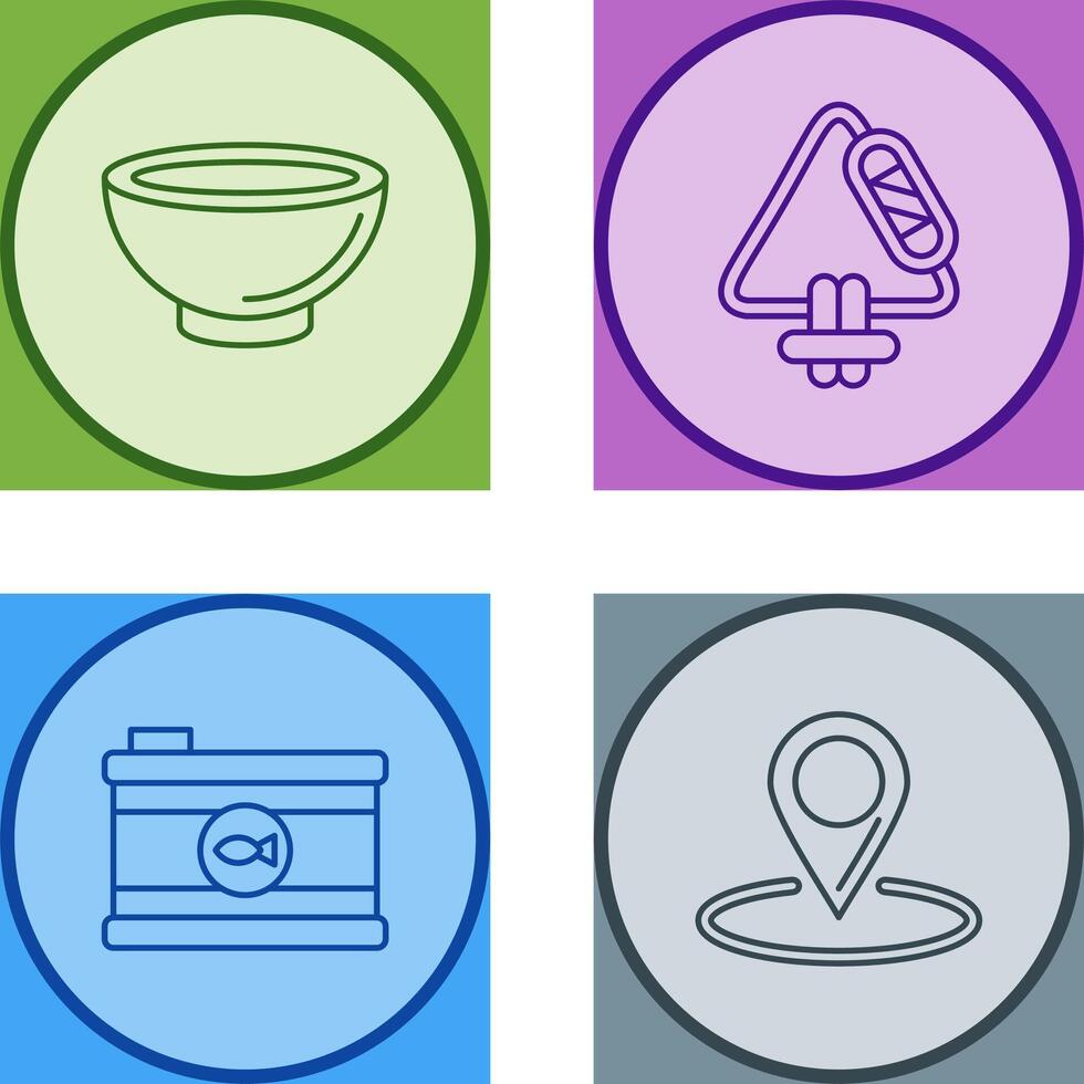 Bowling and Carabiner Icon vector