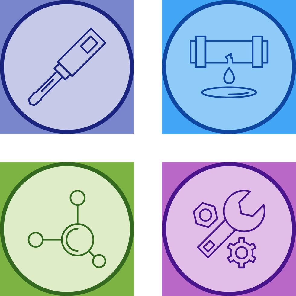 Screwdriver and Leak Icon vector