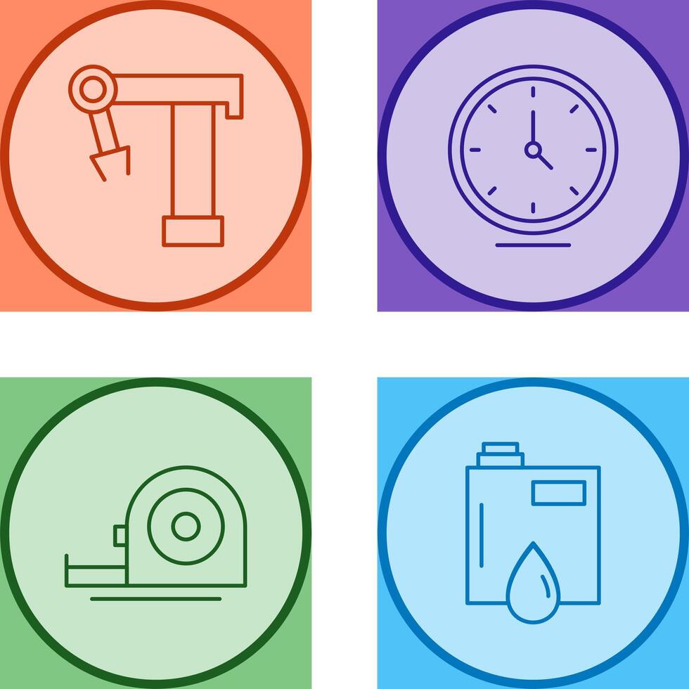 Robotic Arm and Clock Icon vector