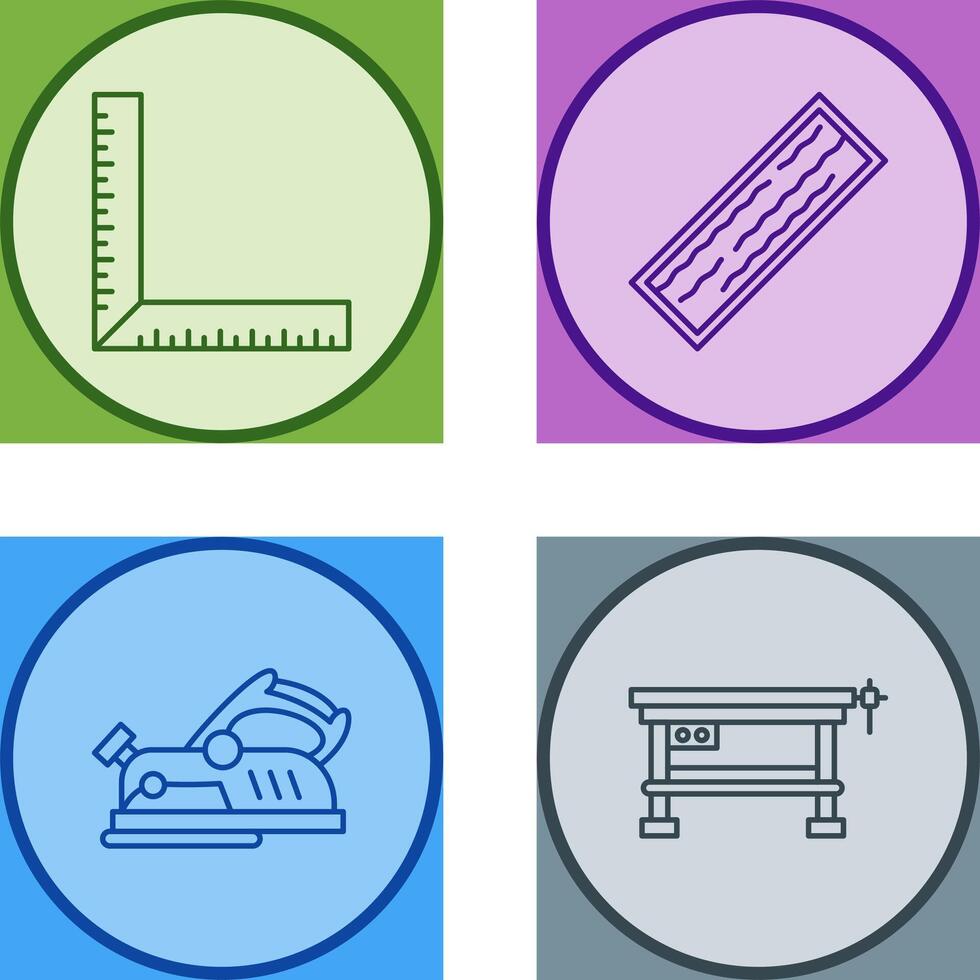 Square Ruller and Plank Icon vector