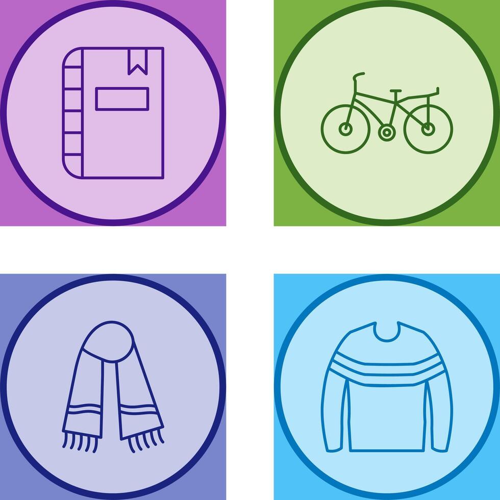 Diary and Bicycle Icon vector