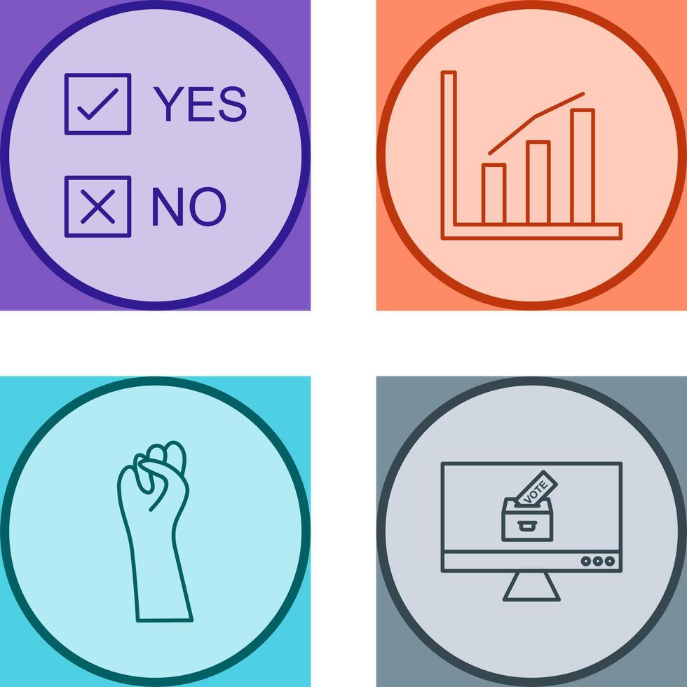 Yes No Option and Statistics Icon vector