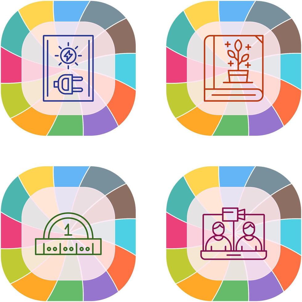 Electricity and Botanical Icon vector
