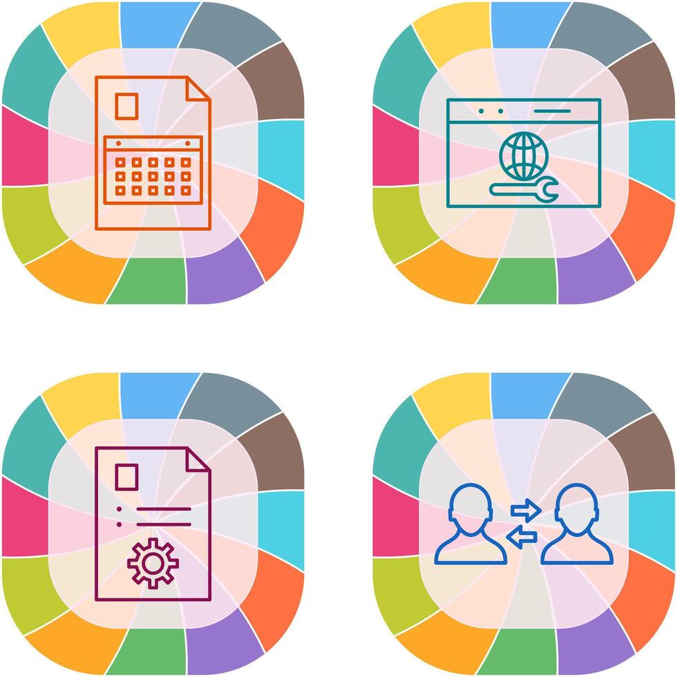 content planning and web support Icon vector