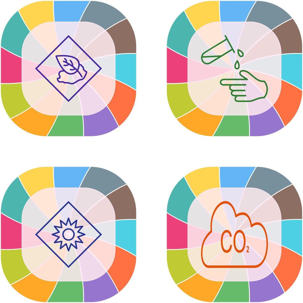 Environment hazard and Corrosive hazard Icon vector