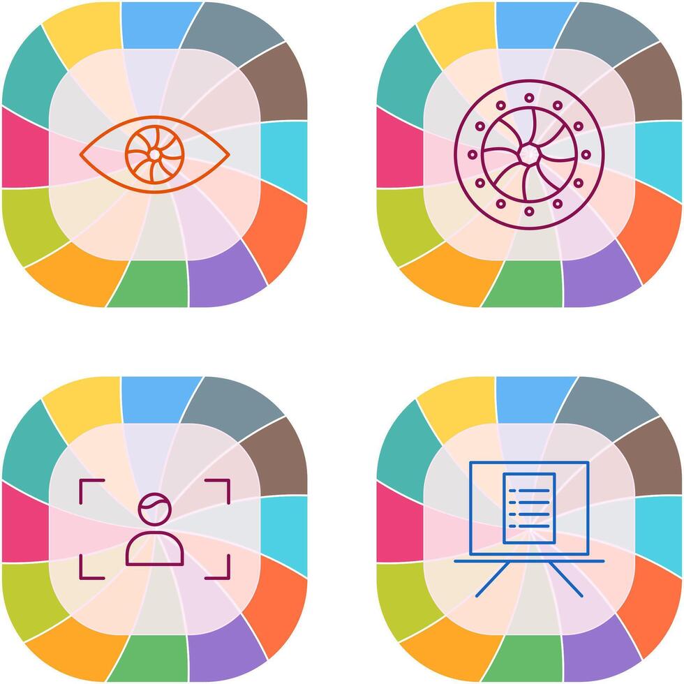 eye and optical diaphram Icon vector
