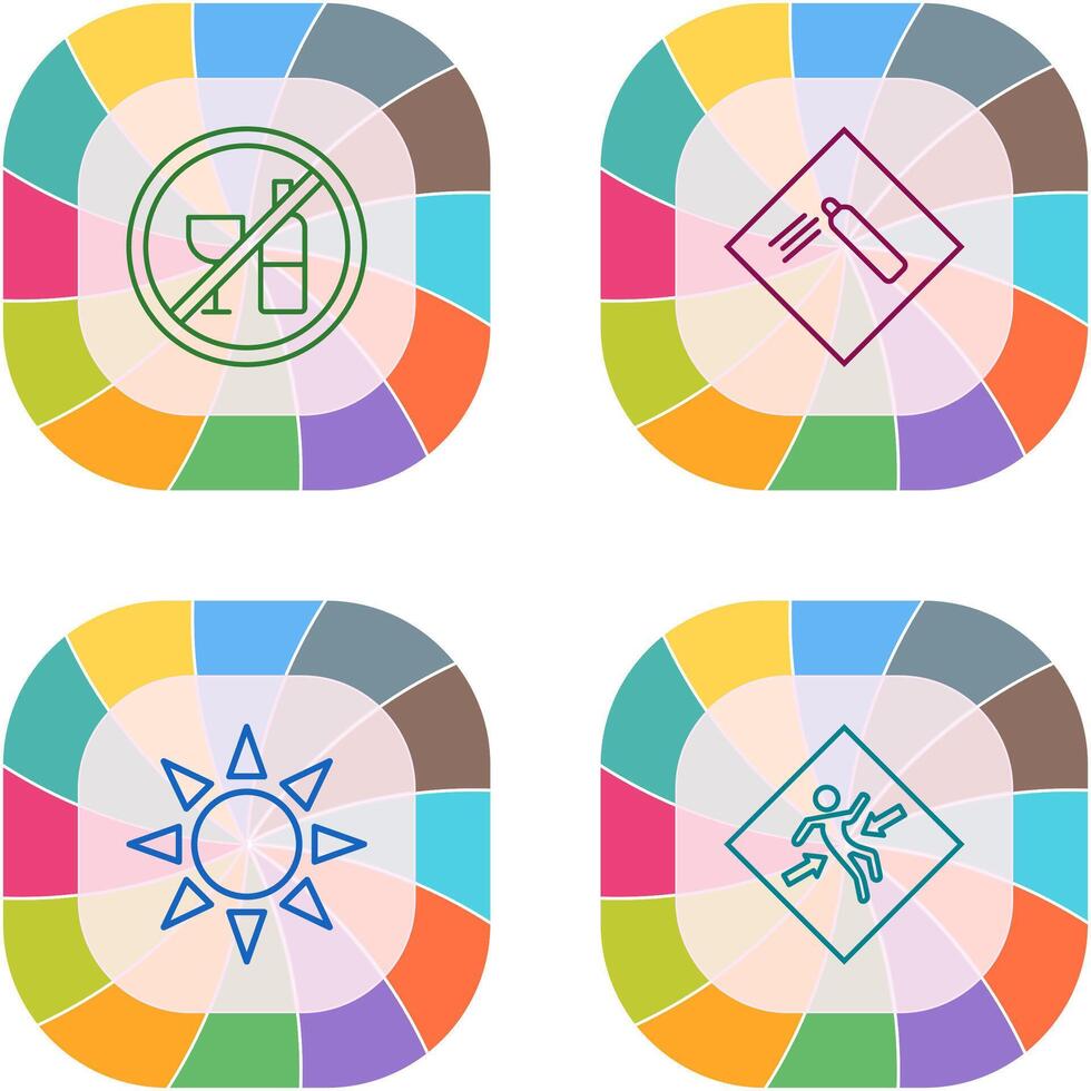 Pressurized cylinder And no drinking Icon vector