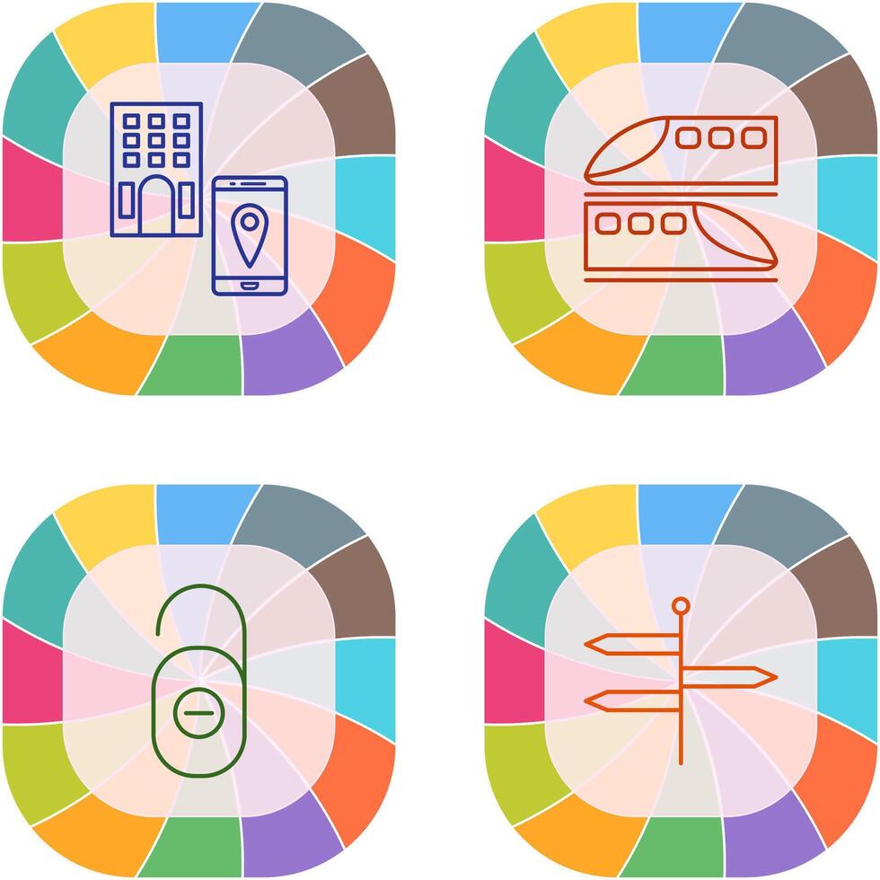 find hotel and train Icon vector