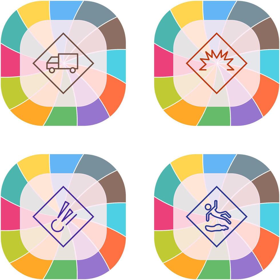 dangerous vehicle and danger of welding Icon vector