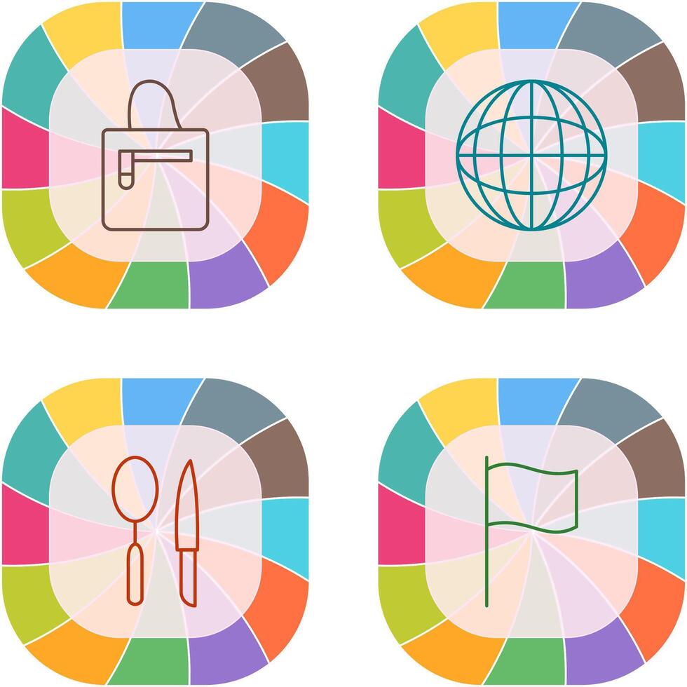 handbag and globe Icon vector