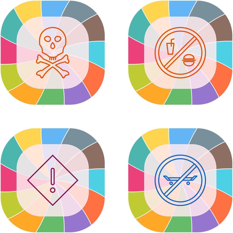 death sign and no foods or drink Icon vector