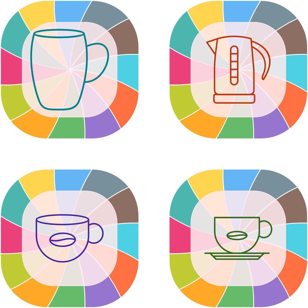 mug and kettle Icon vector