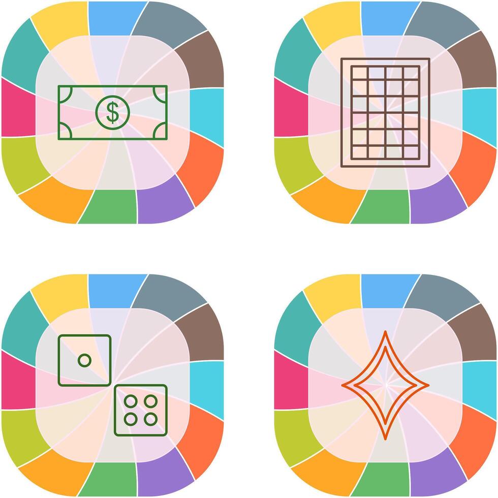 dollar bill and table of rates Icon vector