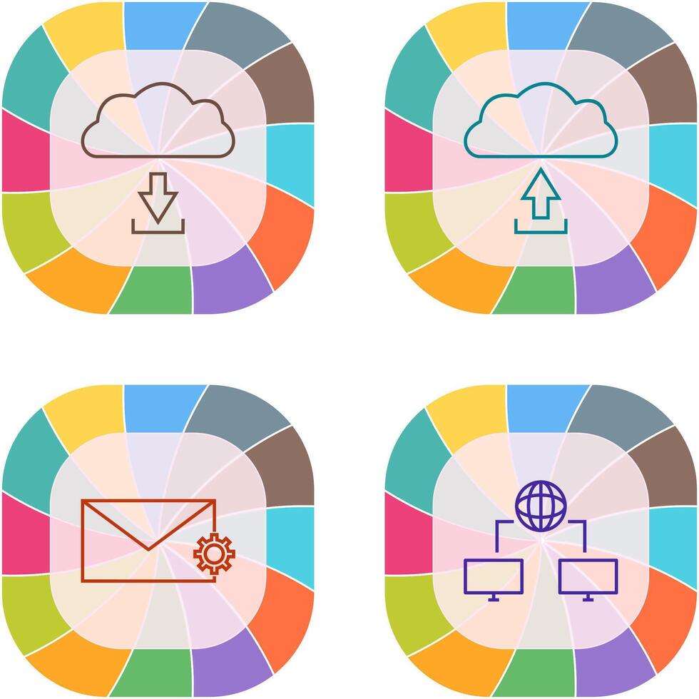 download from cloud upload to cloud Icon vector