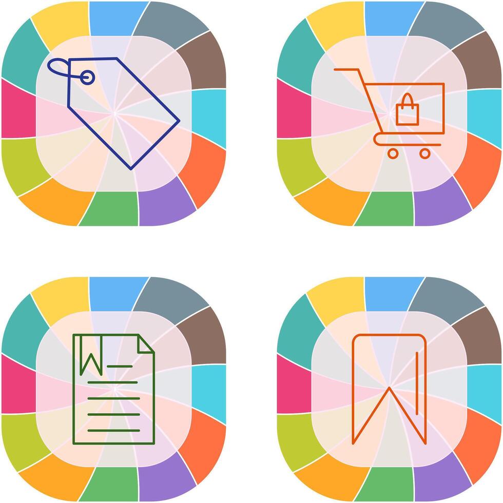 tag and cart Icon vector
