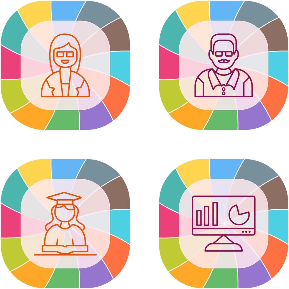 Female Professor and Male Professor Icon vector