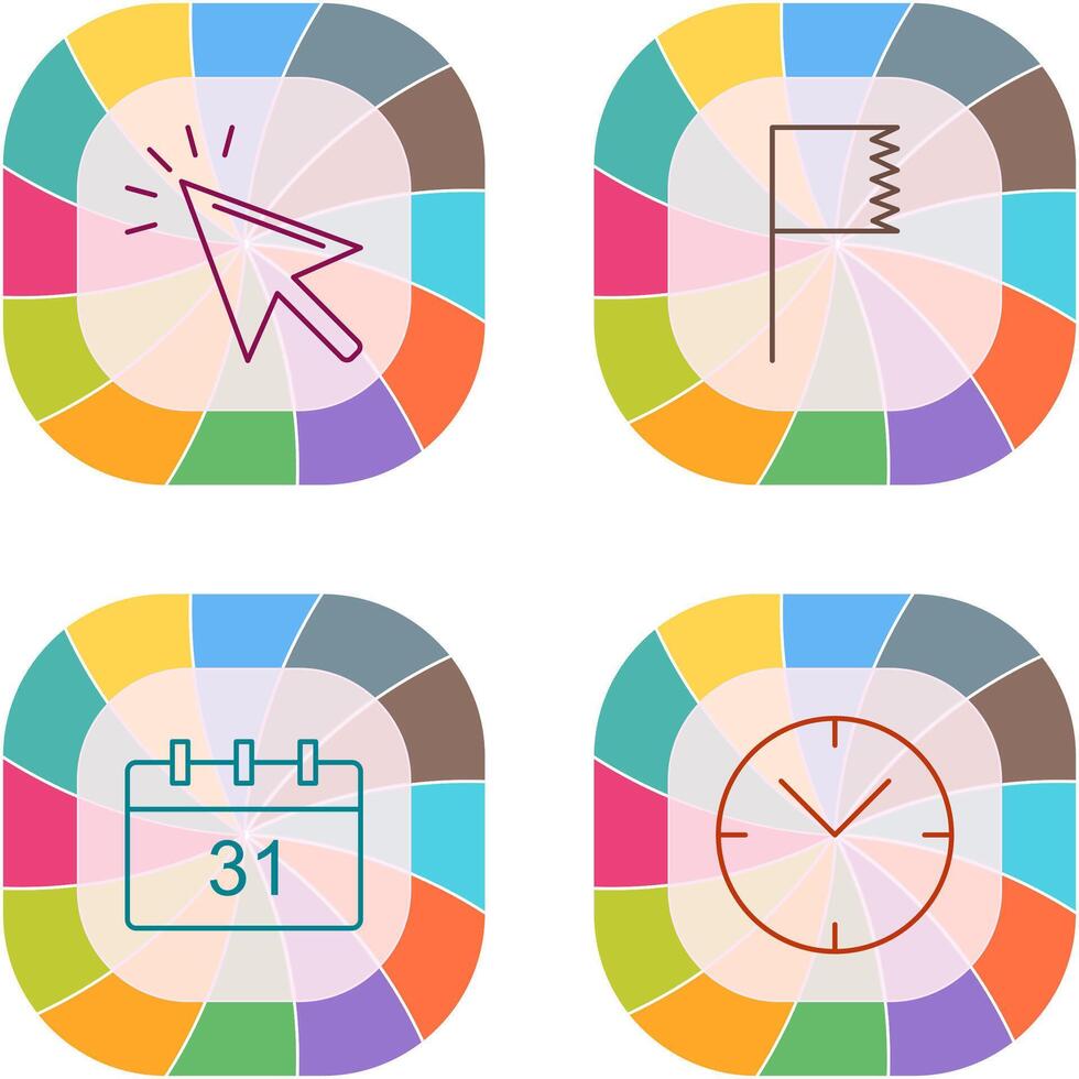 mouse and flag Icon vector