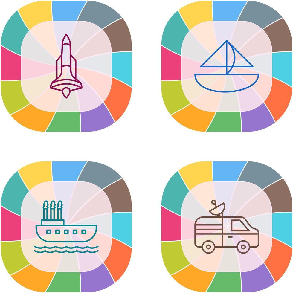 Rocket and Small Yacht Icon vector