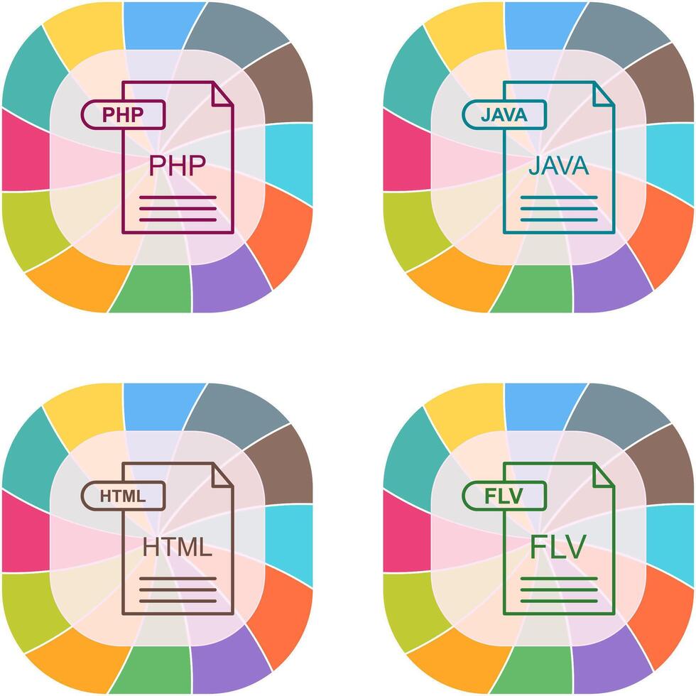 php y Java icono vector