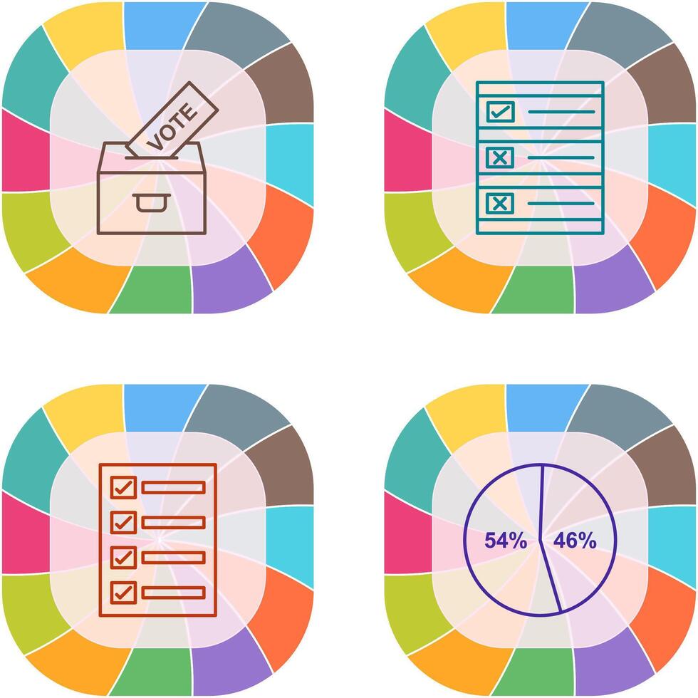 Casting Vote and Ballot Paper Icon vector