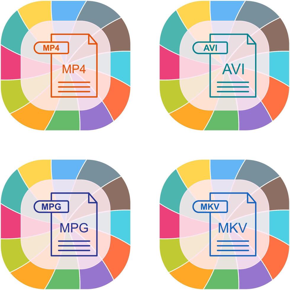 MP4 and AVI Icon vector