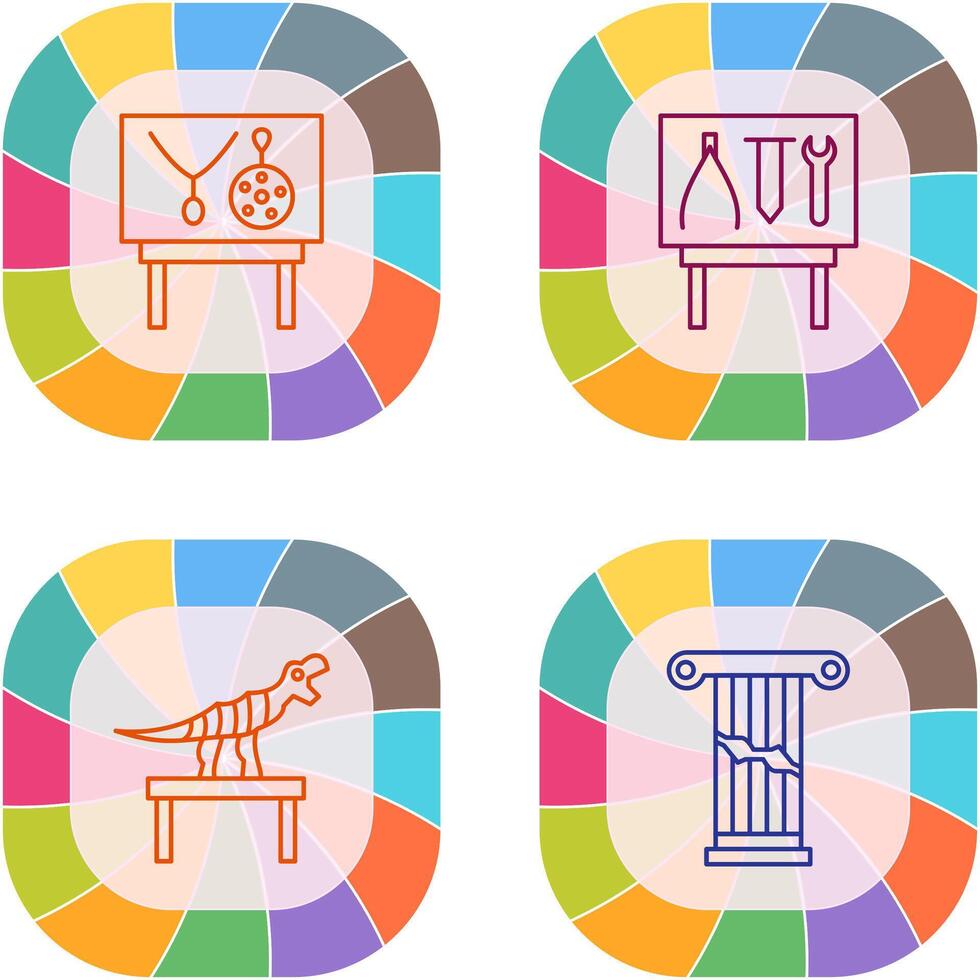 Jewel Exhibit and Tools Exhibit Icon vector