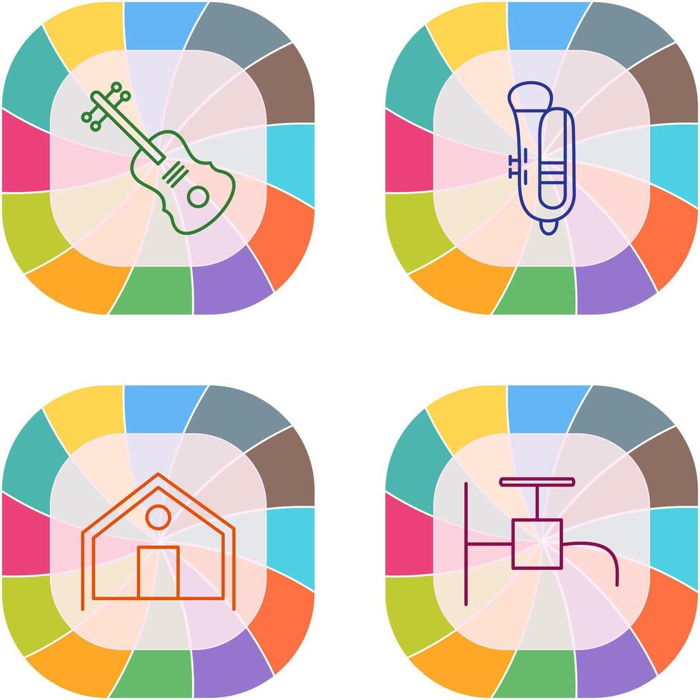 Violin and Tuba Icon vector