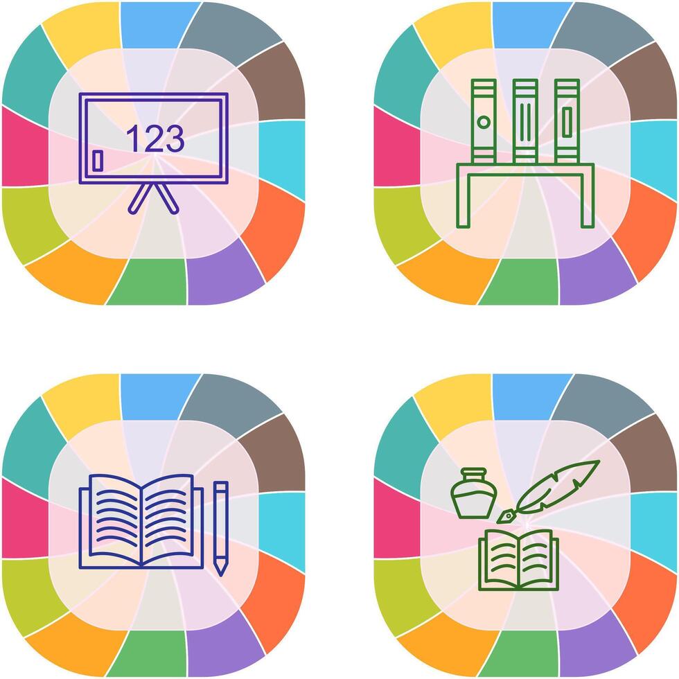 Classroom Board and Bookstand Icon vector