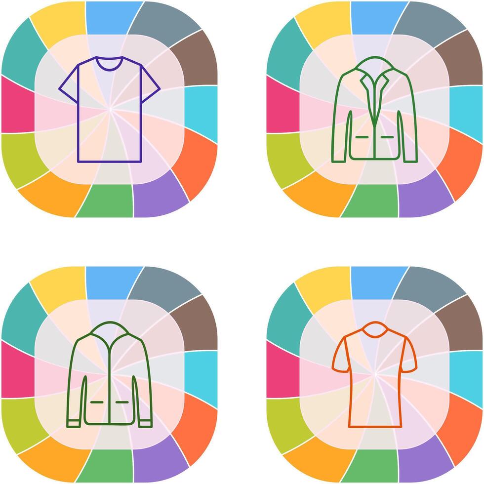 Plain T Shirt and Stylish Jacket Icon vector