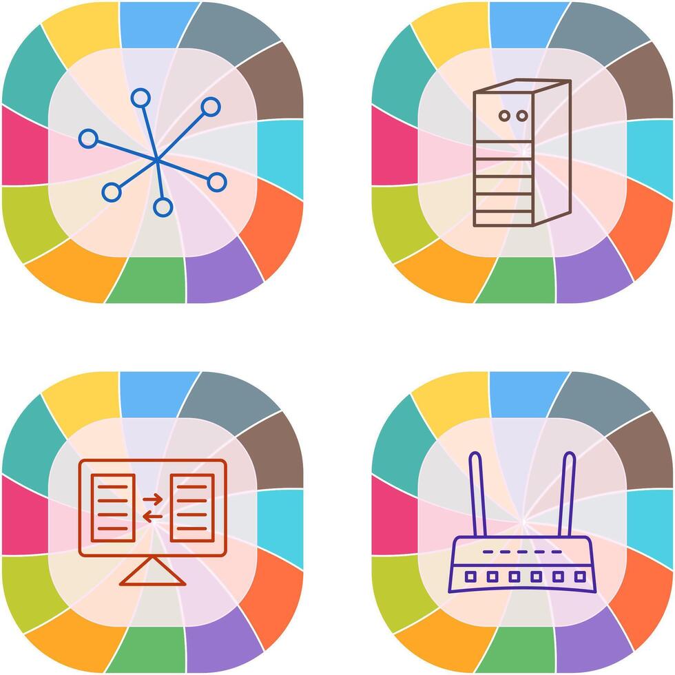Internet and Server Network Icon vector