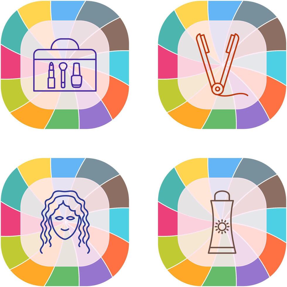 Cosmetics and Straightener Icon vector