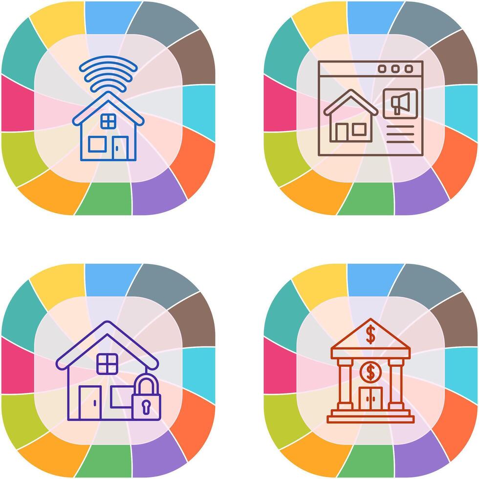 Smart house and Marketing Icon vector