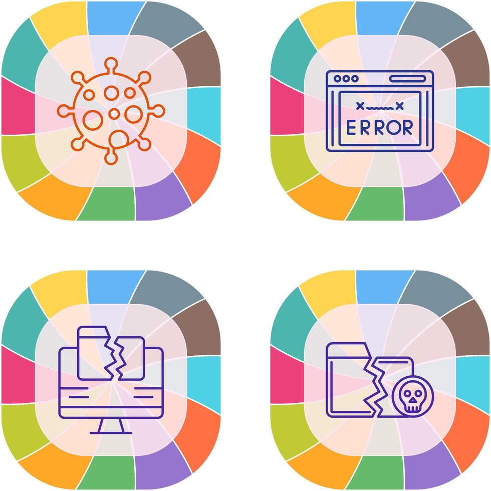 Virus and Error Code Icon vector