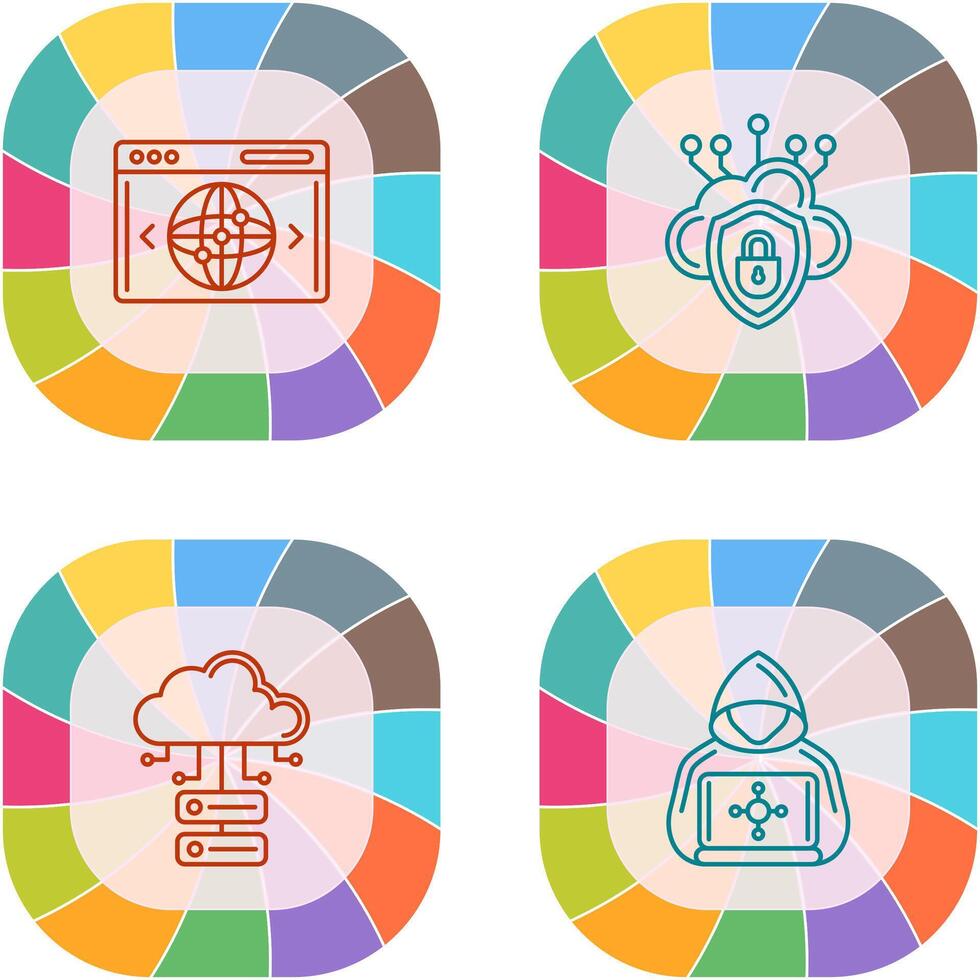 Cloud Security and Website Icon vector