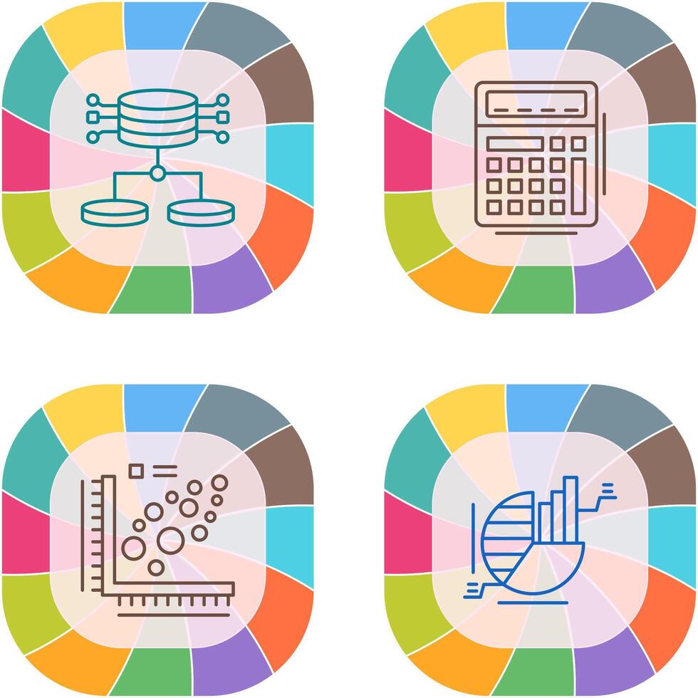 Structured Data and Calculator Icon vector